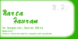 marta havran business card
